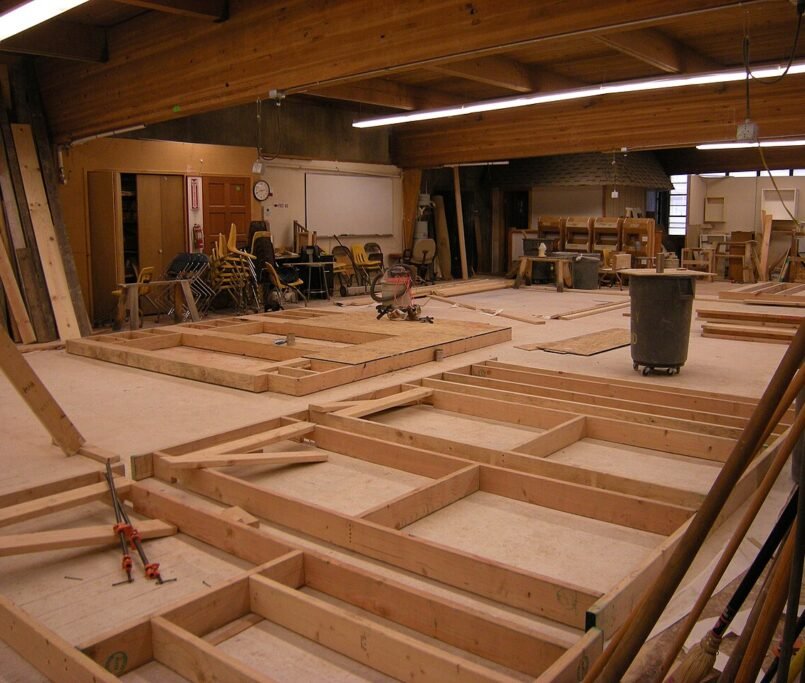 factory floor timber framing