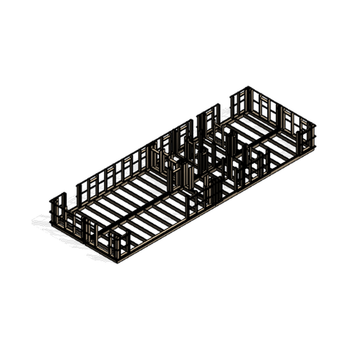 Wall frames of a module modeled member by member