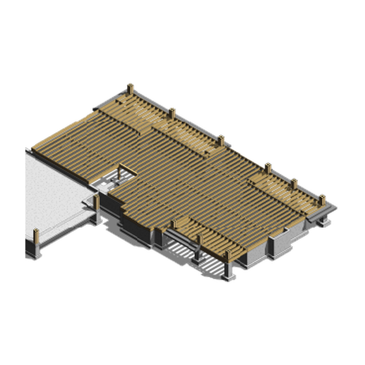 Timber floor framing with joists and decking