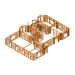 Timber frame wall panels modeled stud by stud